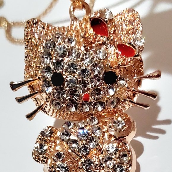 "HELLO KITTY CUTIE!" SUPER CUTE HELLO KITTY RHINESTONE NECKLACE BRAND NEW! - Picture 4 of 8